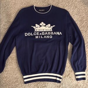 Dolce & Gabbana Men's Navy Crewneck Sweater